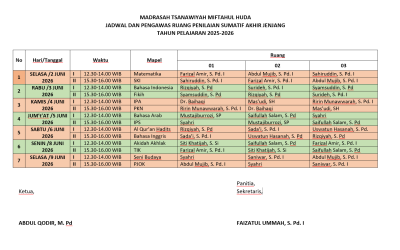 Jadwal Pengawas